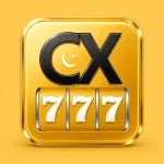 CX777 Game official logo with gold background, black CX lettering, and 777 slot machine symbols in a premium gaming style.